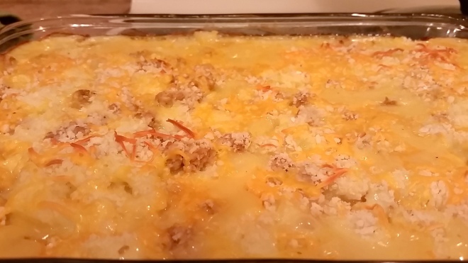 My Cheesy Cauliflower Casserole with Ground Turkey is a great way to get your family to eat more vegetables in a single dish.