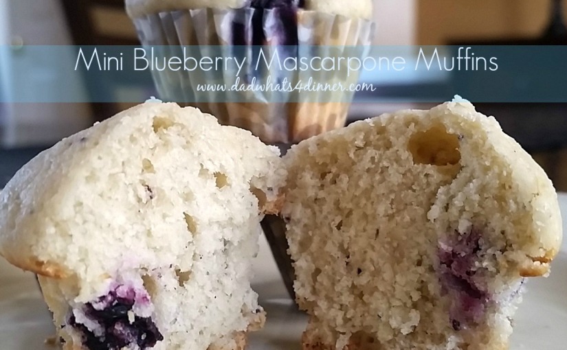 Mini Blueberry Mascarpone Muffins